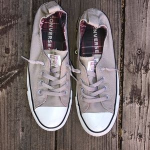 Converse grey low top slip on; size 8